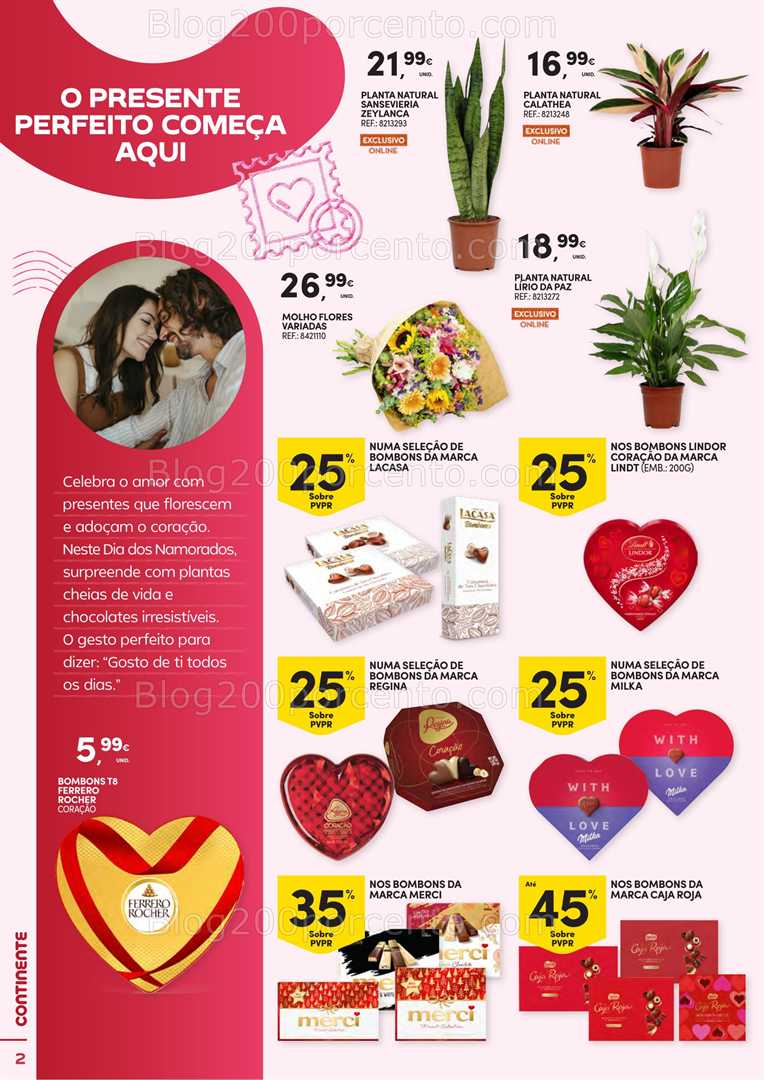 Antevisão Folheto CONTINENTE Dia dos Namorados Promoções de 3 a 14 fevereiro