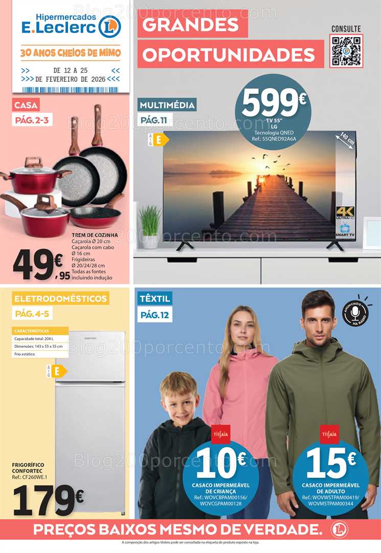Antevisão Folheto E-LECLERC Bazar Promoções de 12 a 25 fevereiro