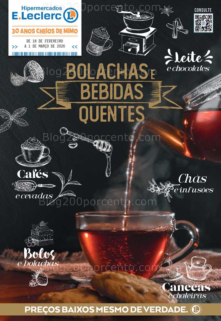 Antevisão Folheto E-LECLERC Bolachas e Bebidas Quentes Promoções de 18 fevereiro a 1 março