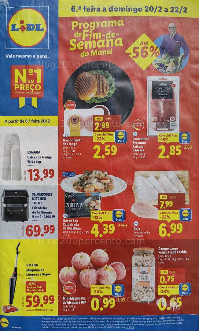 Antevisão Folheto LIDL Promoções Fim de Semana - 20 a 22 fevereiro