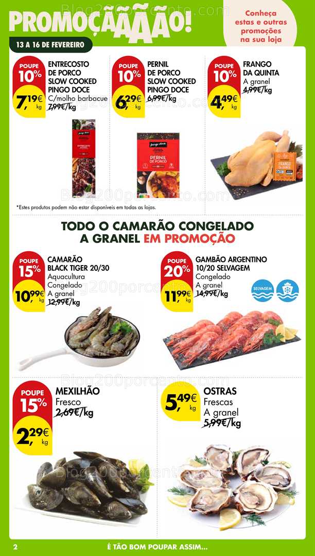 Antevisão Folheto PINGO DOCE Promoções Fim de Semana - 13 a 16 fevereiro