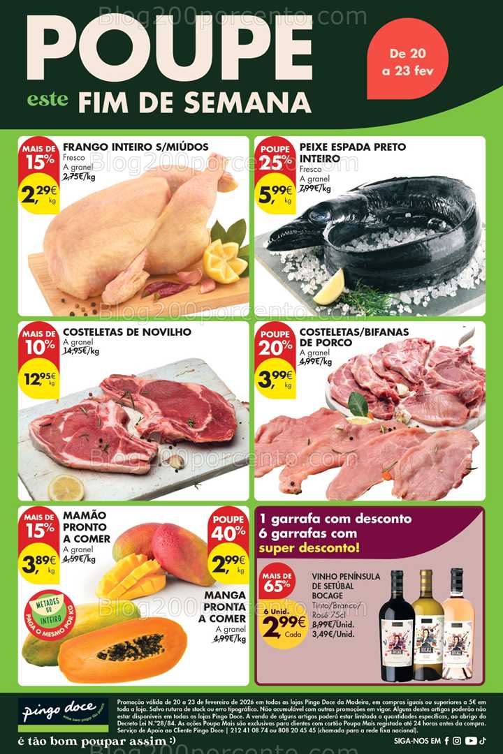 Antevisão Folheto PINGO DOCE Madeira Promoções Fim de Semana - 20 a 22 fevereiro