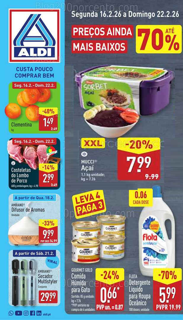 Antevisão Folheto ALDI Promoções 16 a 22 fevereiro