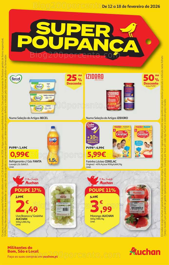 Antevisão Folheto AUCHAN Promoções de 12 a 18 fevereiro