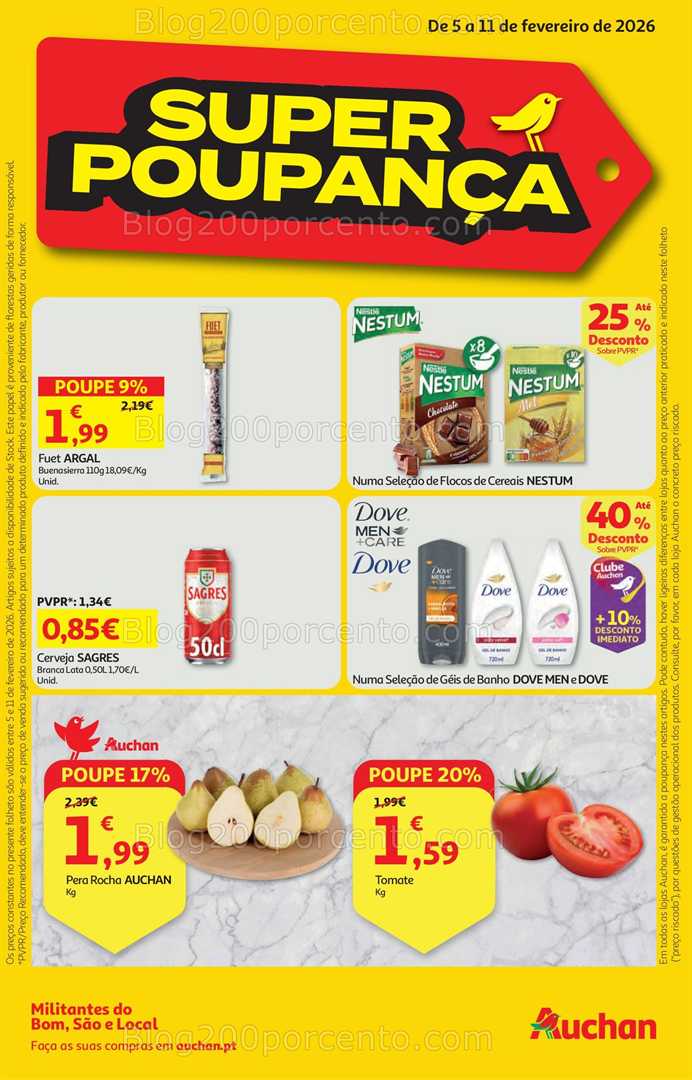 Antevisão Folheto AUCHAN Super Poupança Promoções de 5 a 11 fevereiro