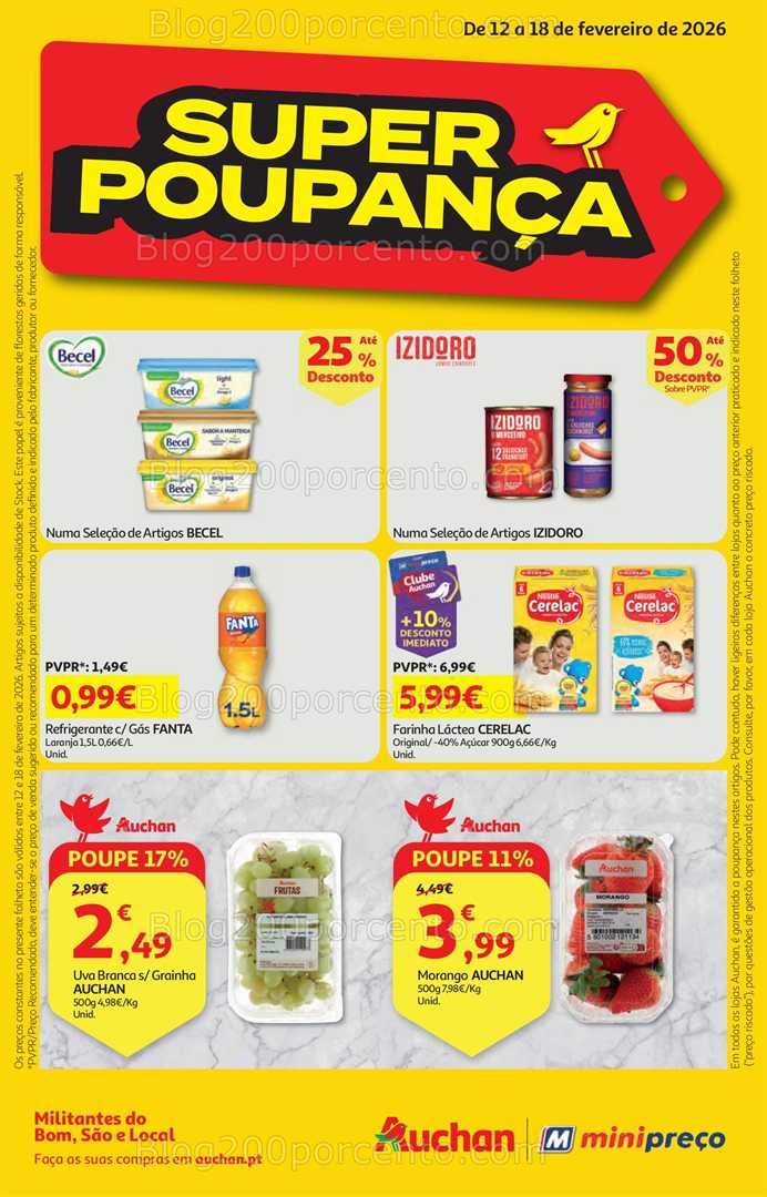 Antevisão Folheto AUCHAN - MINIPREÇO Promoções de 12 a 18 fevereiro