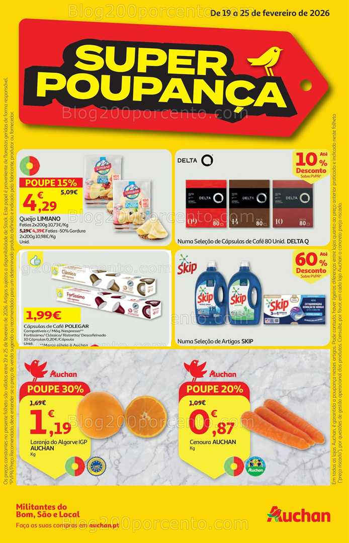 Antevisão Folheto AUCHAN Super Poupança Promoções de 19 a 25 fevereiro