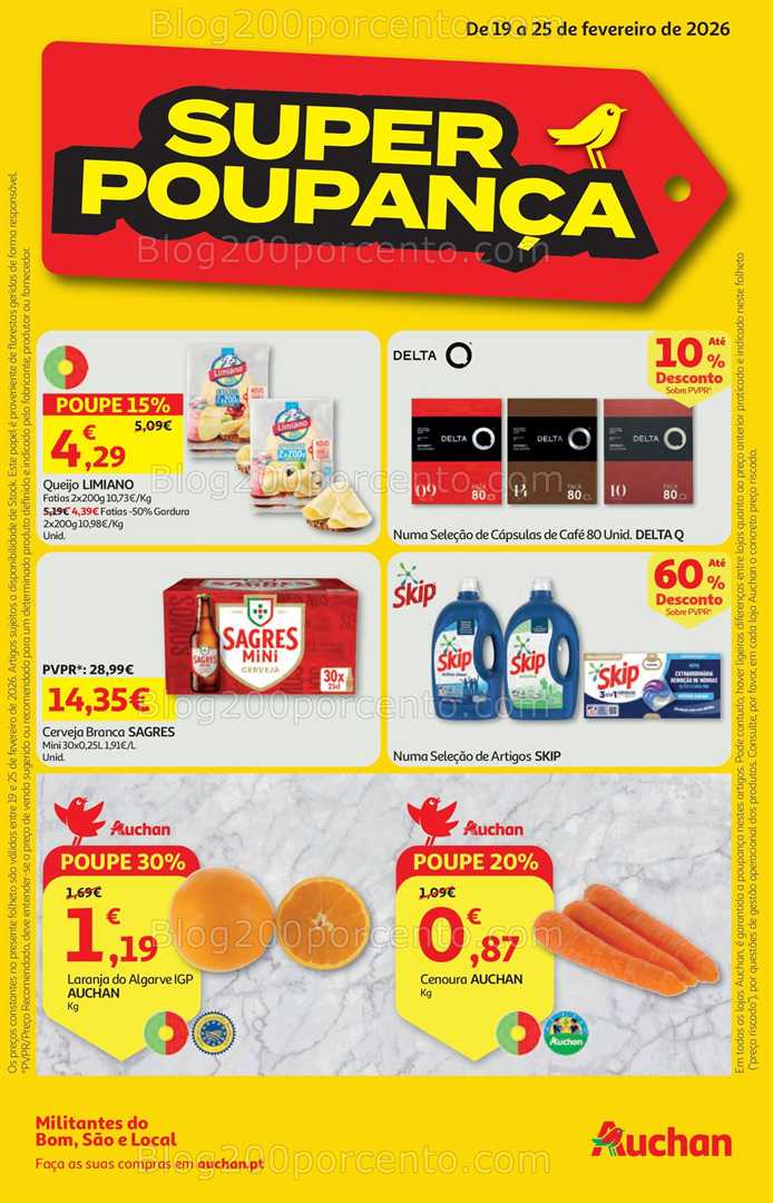 Antevisão Folheto AUCHAN Super Poupança Promoções de 19 a 25 fevereiro