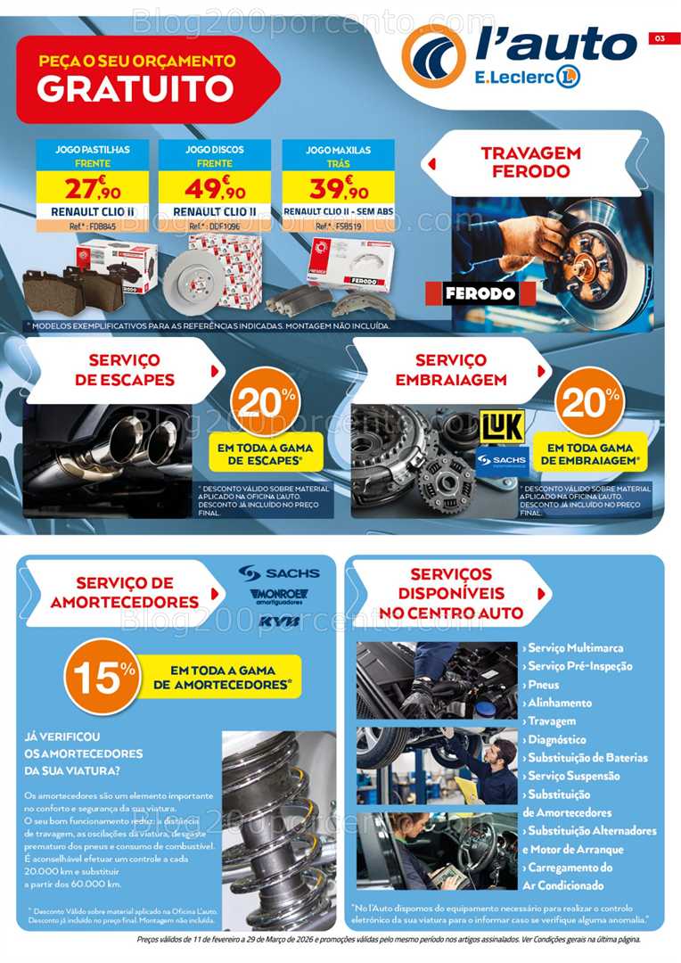 Antevisão Folheto E-LECLERC Auto Promoções 11 fevereiro a 29 março