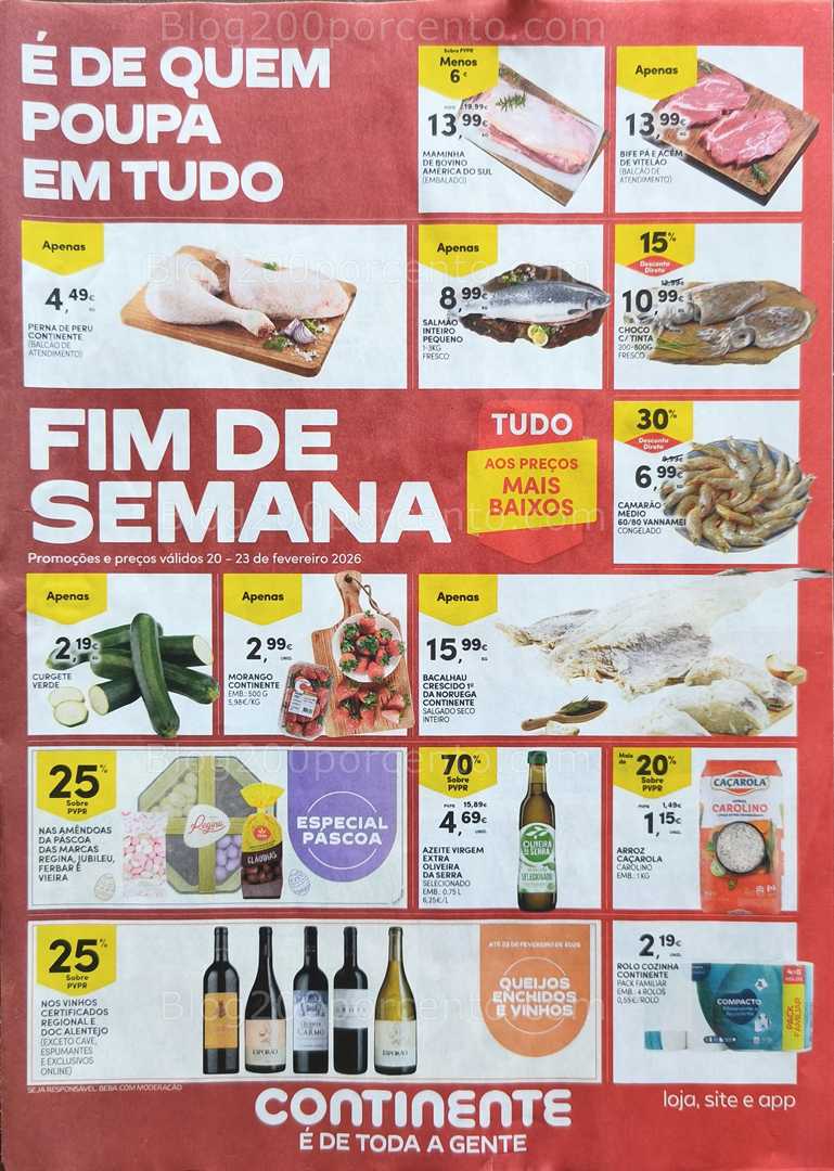 Antevisão Folheto CONTINENTE Promoções Fim de Semana - 20 a  23 fevereiro