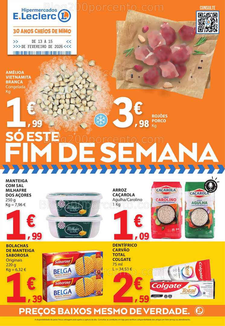 Antevisão Folheto E-LECLERC Promoções Fim de Semana - 13 a 15 fevereiro