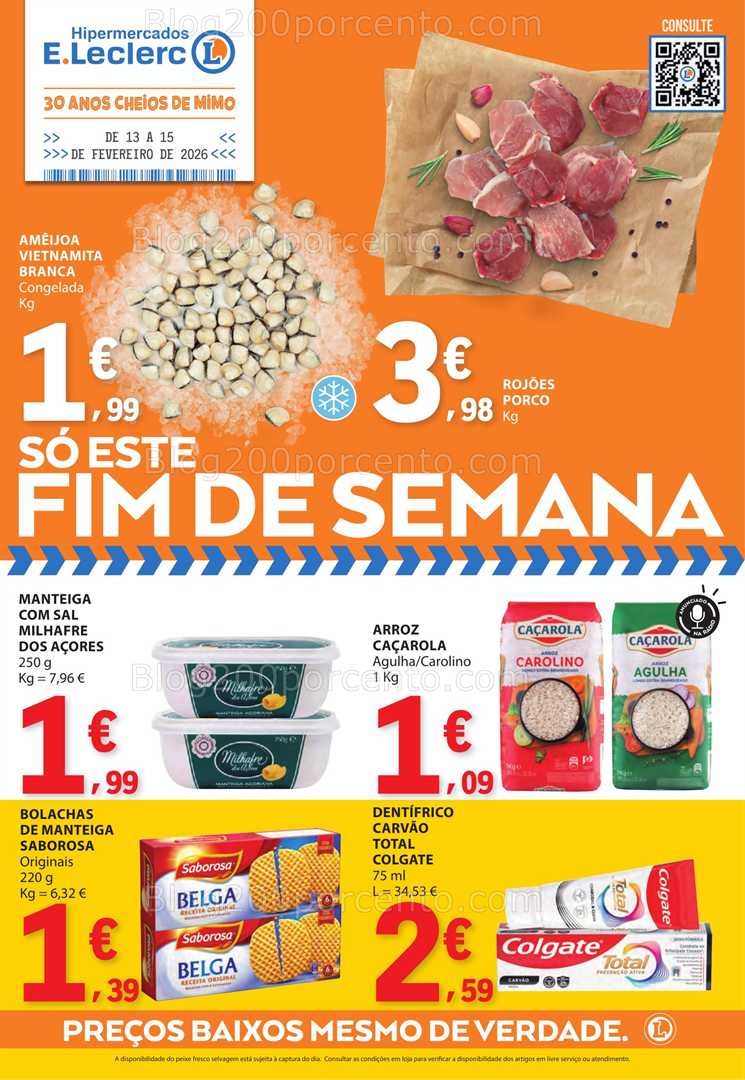 Antevisão Folheto E-LECLERC Promoções Fim de Semana - 13 a 15 fevereiro