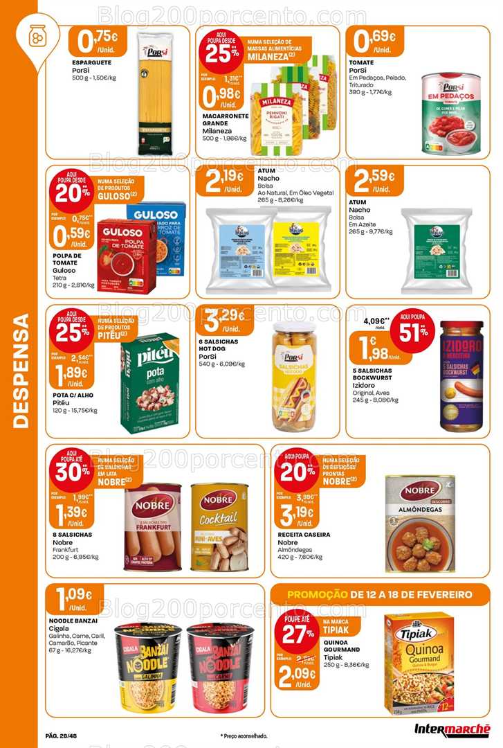 Antevisão Folheto INTERMARCHÉ Super Promoções de 12 a 18 fevereiro