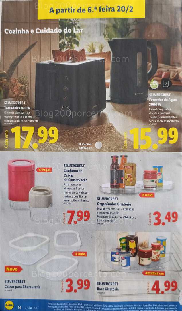 Antevisão Folheto LIDL Bazar Promoções de 16 a 26 fevereiro