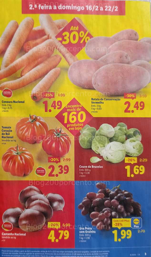 Antevisão Folheto LIDL Alimentar Promoções de 16 a 22 fevereiro