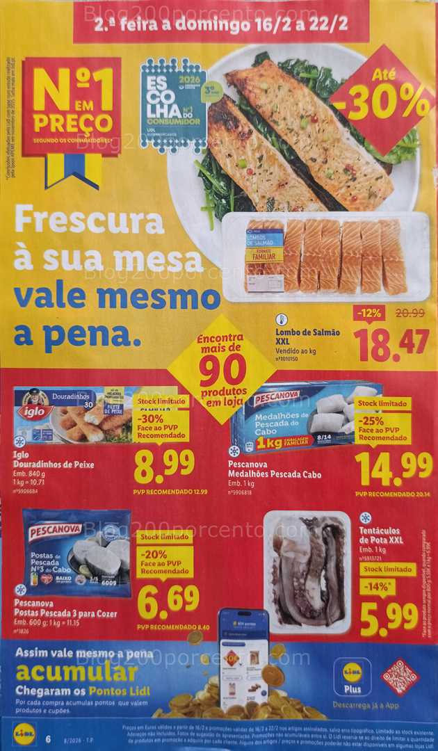 Antevisão Folheto LIDL Alimentar Promoções de 16 a 22 fevereiro
