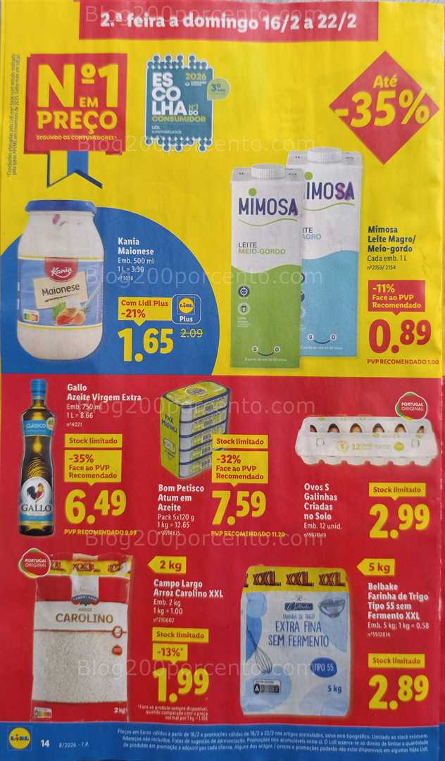 Antevisão Folheto LIDL Alimentar Promoções de 16 a 22 fevereiro