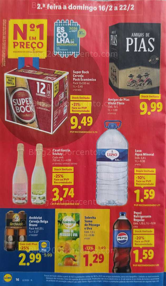 Antevisão Folheto LIDL Alimentar Promoções de 16 a 22 fevereiro