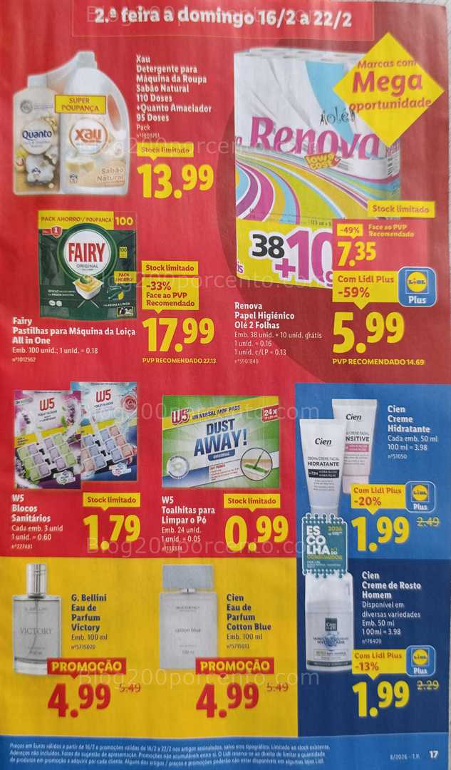 Antevisão Folheto LIDL Alimentar Promoções de 16 a 22 fevereiro