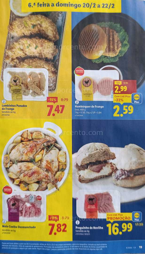 Antevisão Folheto LIDL Alimentar Promoções de 16 a 22 fevereiro