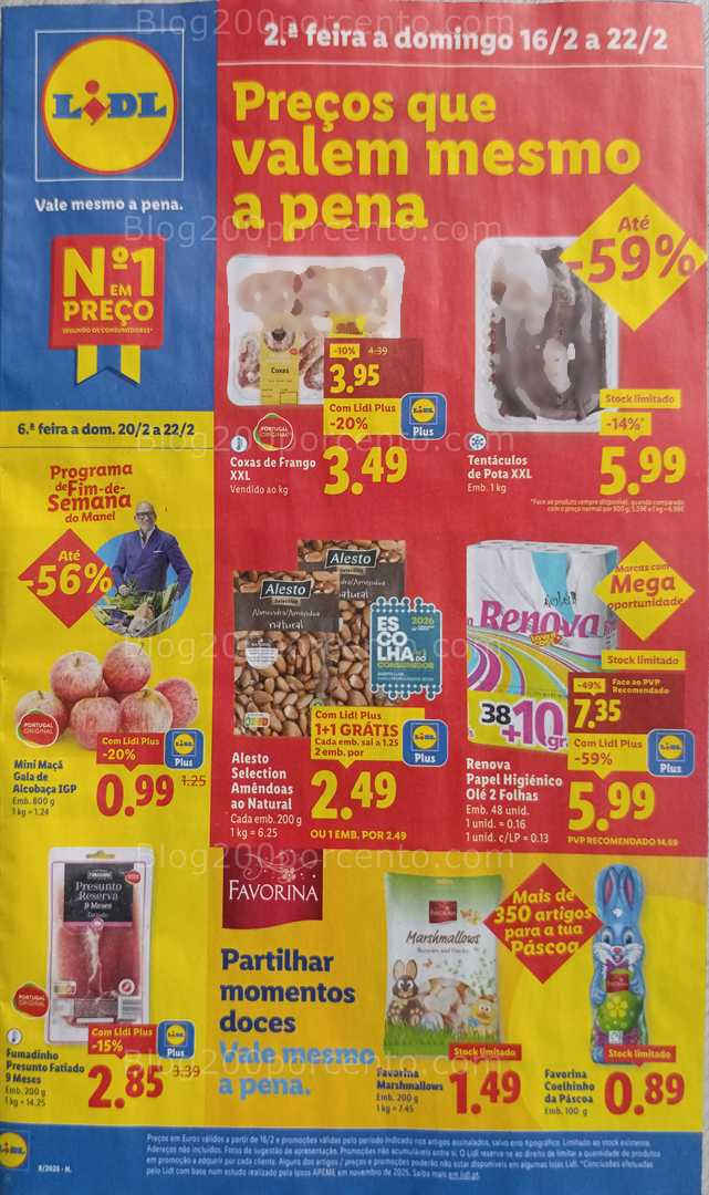 Antevisão Folheto LIDL Alimentar Promoções de 16 a 22 fevereiro