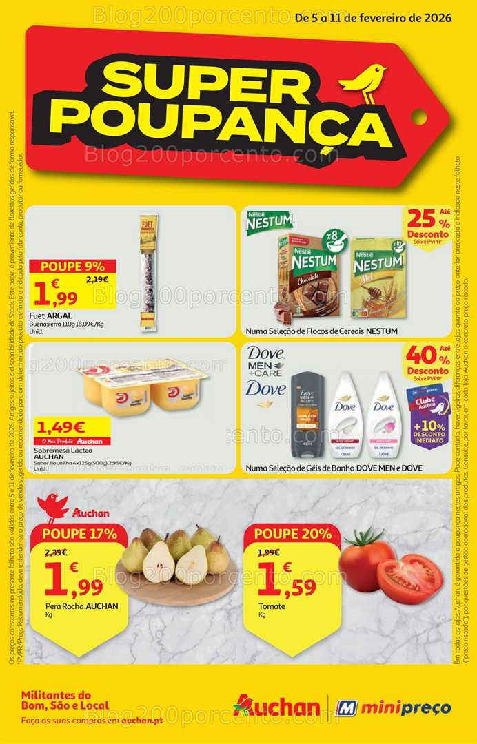 Antevisão Folheto AUCHAN - MINIPREÇO Promoções de 5 a 11 fevereiro