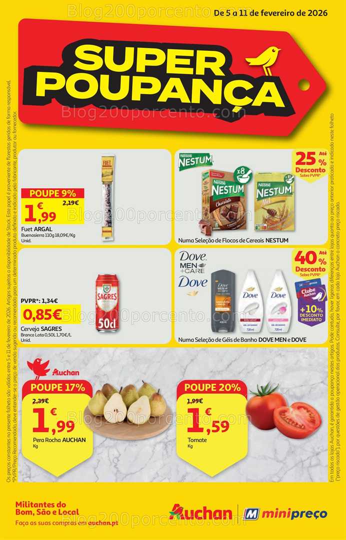 Antevisão Folheto AUCHAN - MINIPREÇO Promoções de 5 a 11 fevereiro