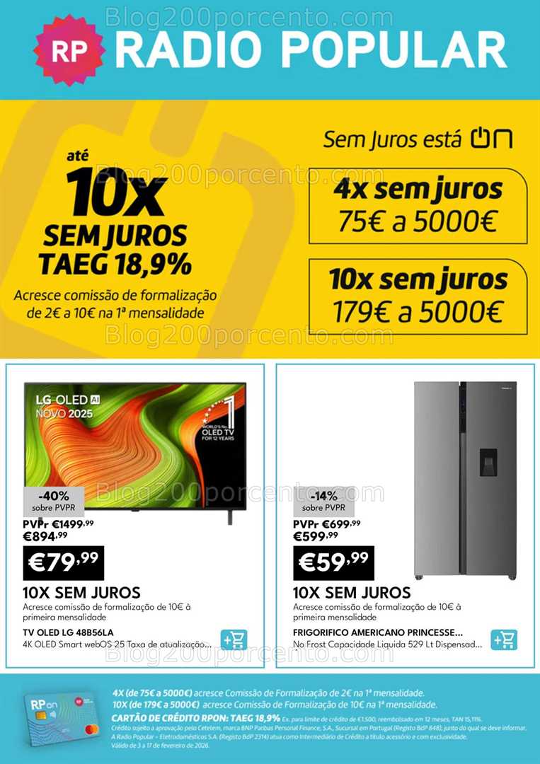 Antevisão Folheto RADIO POPULAR Promoções até 17 fevereiro