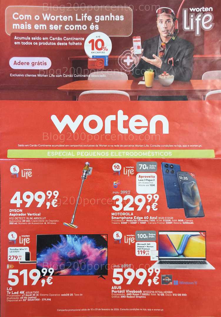 Antevisão Folheto WORTEN Promoções de 10 a 23 fevereiro
