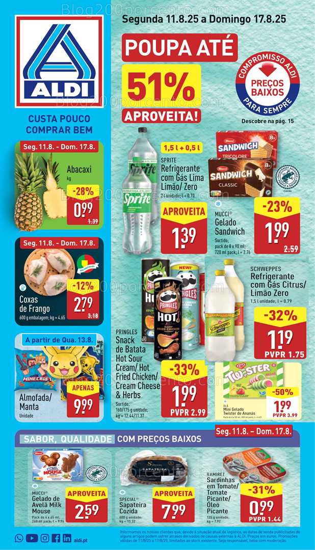 Antevisão Folheto ALDI Promoções de 11 a 17 agosto all