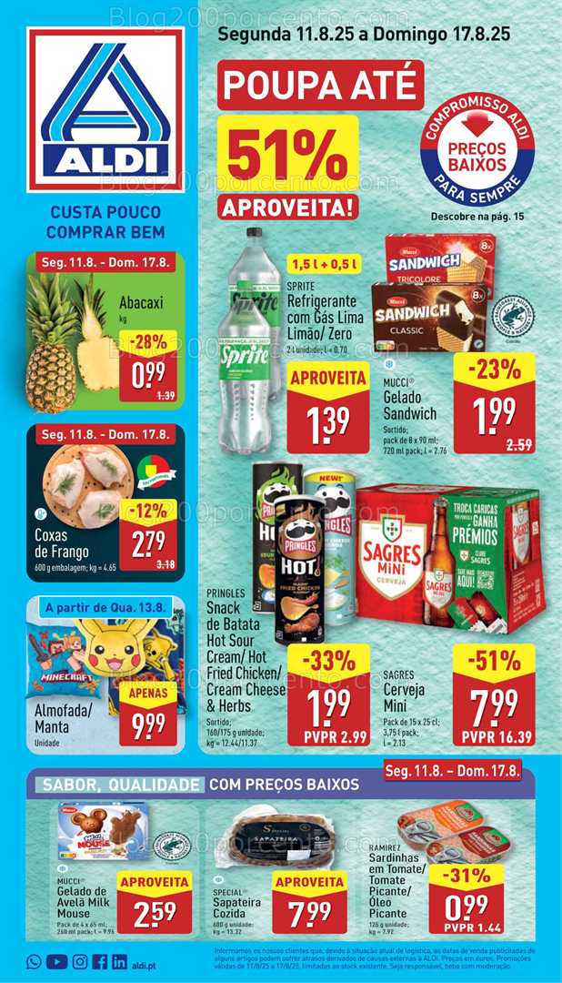 Antevisão Folheto ALDI Promoções de 11 a 17 agosto all