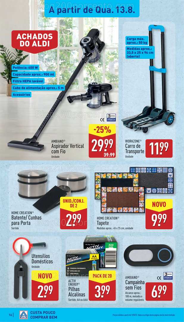 Antevisão Folheto ALDI Bazar Promoções de 11 a 17 agosto bazar