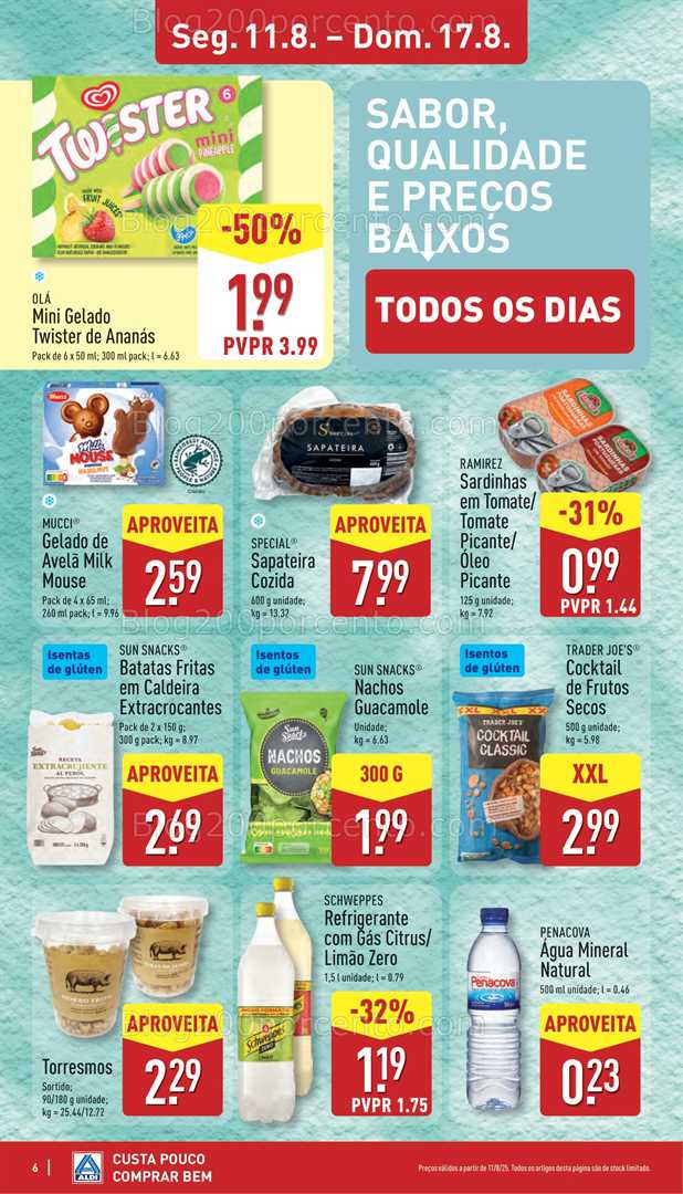 Antevisão Folheto ALDI Promoções de 11 a 17 agosto all