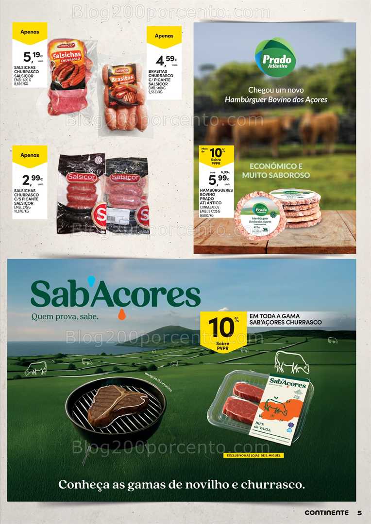 Antevisão Folheto CONTINENTE Churrascos Açores Promoções de 29 julho a 11 agosto all