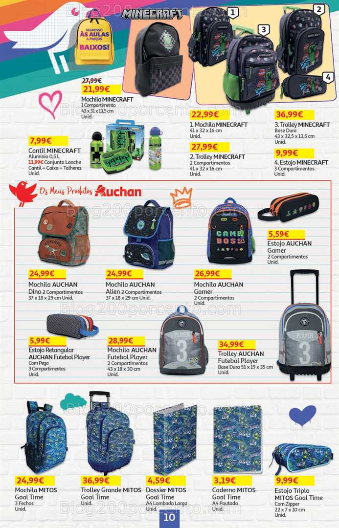 Antevisão Folheto AUCHAN Regresso às Aulas Promoções de 6 a 20 agosto all