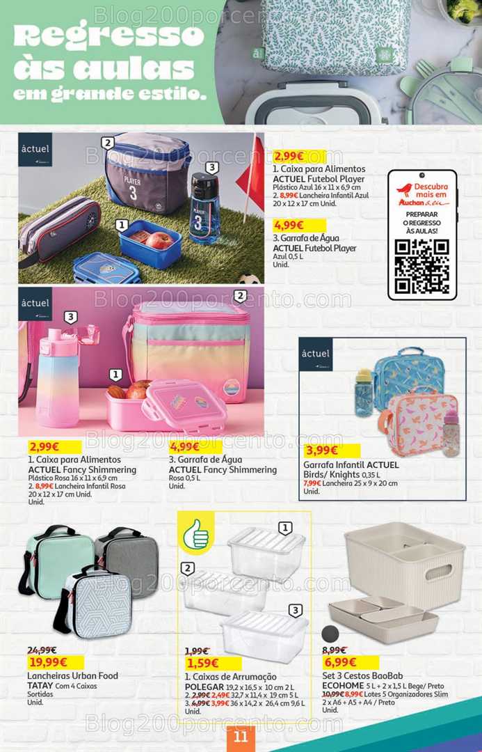 Antevisão Folheto AUCHAN Regresso às Aulas Promoções de 6 a 20 agosto all