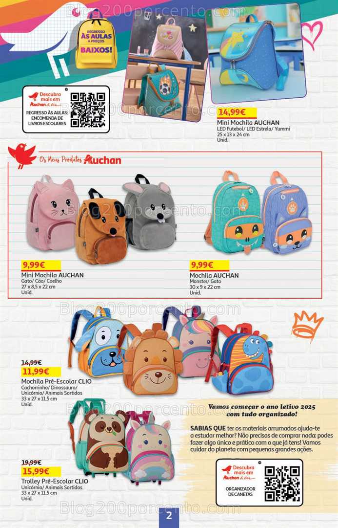 Antevisão Folheto AUCHAN Regresso às Aulas Promoções de 6 a 20 agosto all