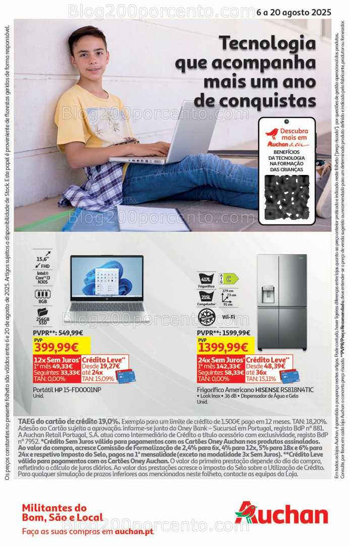 Antevisão Folheto AUCHAN Regresso às Aulas Tecnologia Promoções de 6 a 20 agosto tecnologia