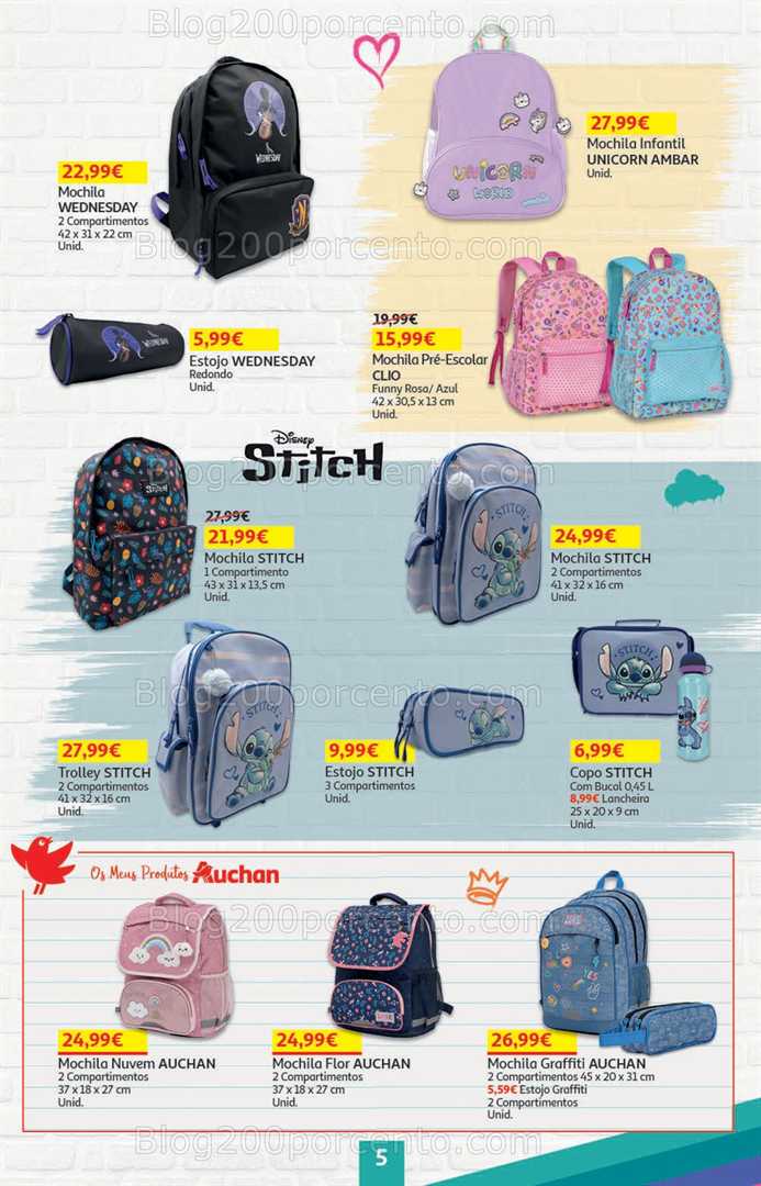 Antevisão Folheto AUCHAN Regresso às Aulas Promoções de 6 a 20 agosto all