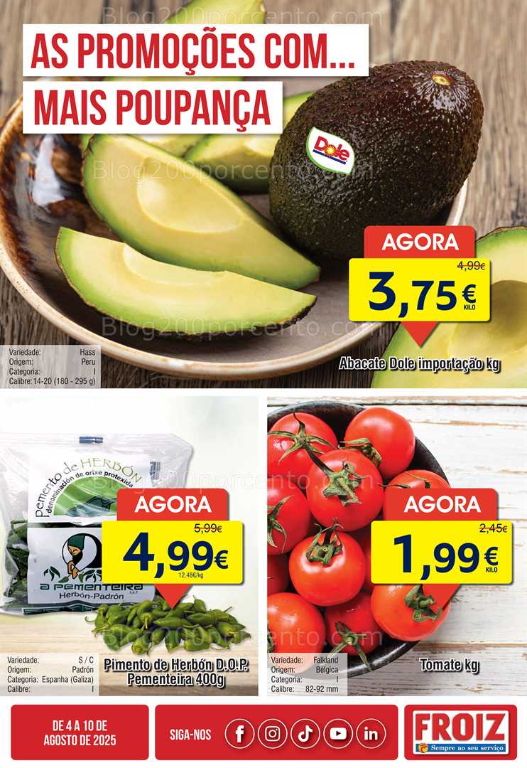 Antevisão Folheto FROIZ Promoções de 4 a 10 agosto all