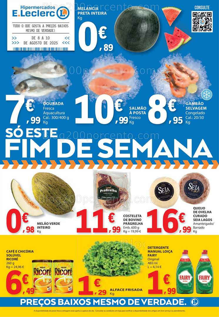 Antevisão Folheto E-LECLERC Fim de Semana Promoções de 8 a 10 agosto all