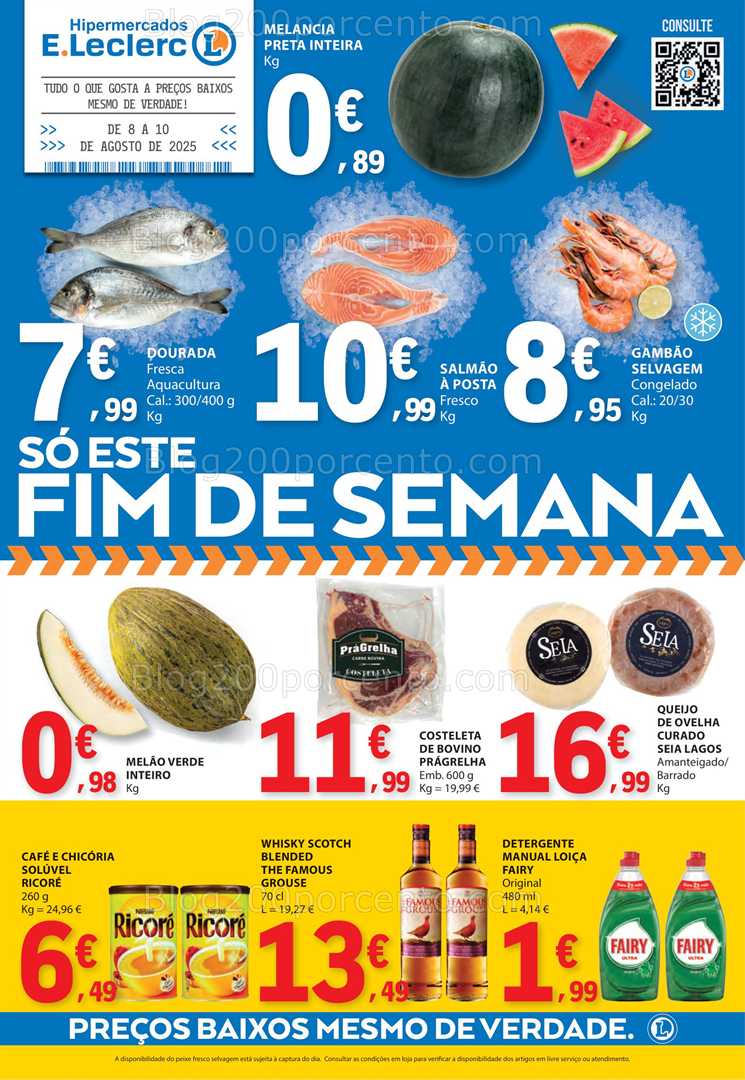Antevisão Folheto E-LECLERC Fim de Semana Promoções de 8 a 10 agosto all