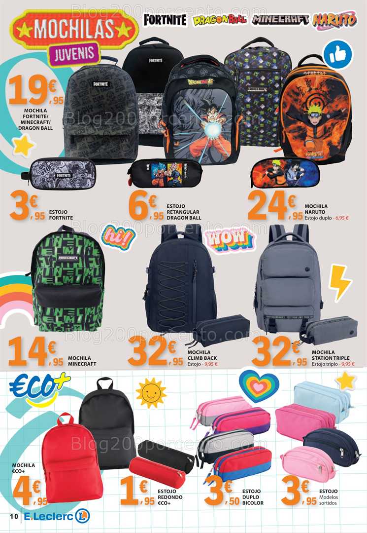Antevisão Folheto E-LECLERC Regresso às Aulas Promoções de 5 agosto a 14 setembro all