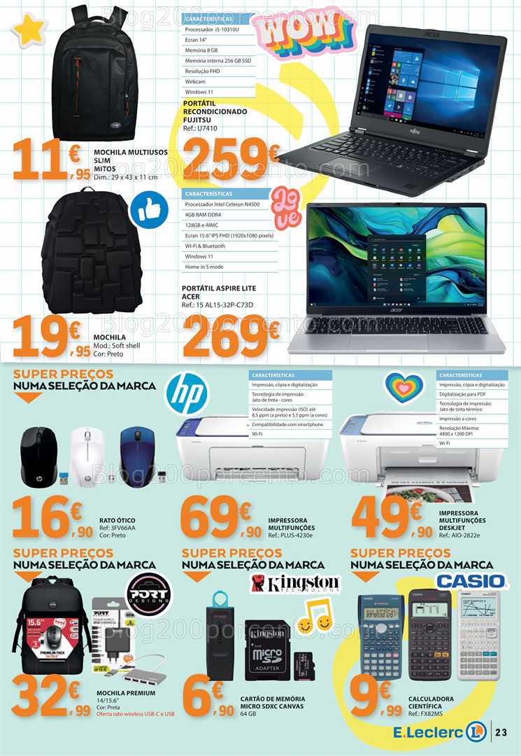 Antevisão Folheto E-LECLERC Regresso às Aulas Promoções de 5 agosto a 14 setembro all