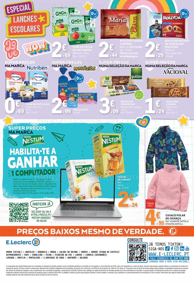 Antevisão Folheto E-LECLERC Regresso às Aulas Promoções de 5 agosto a 14 setembro all