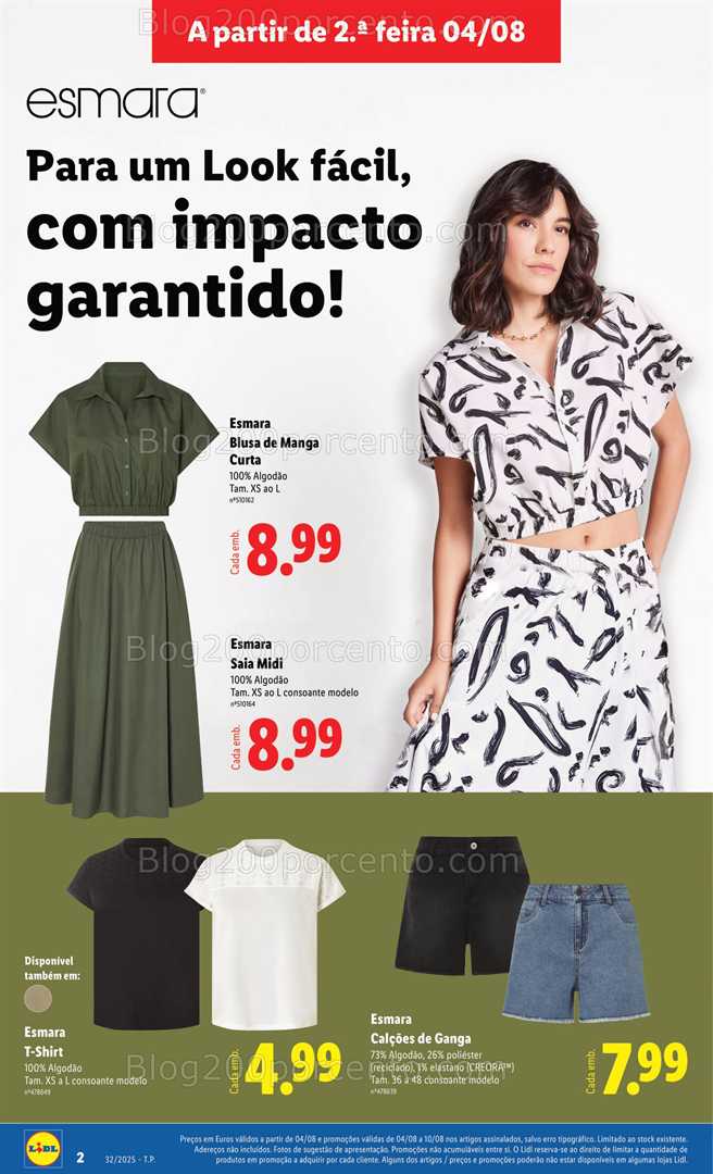 Antevisão Folheto LIDL Especial Moda Promoções de 4 a 10 agosto moda