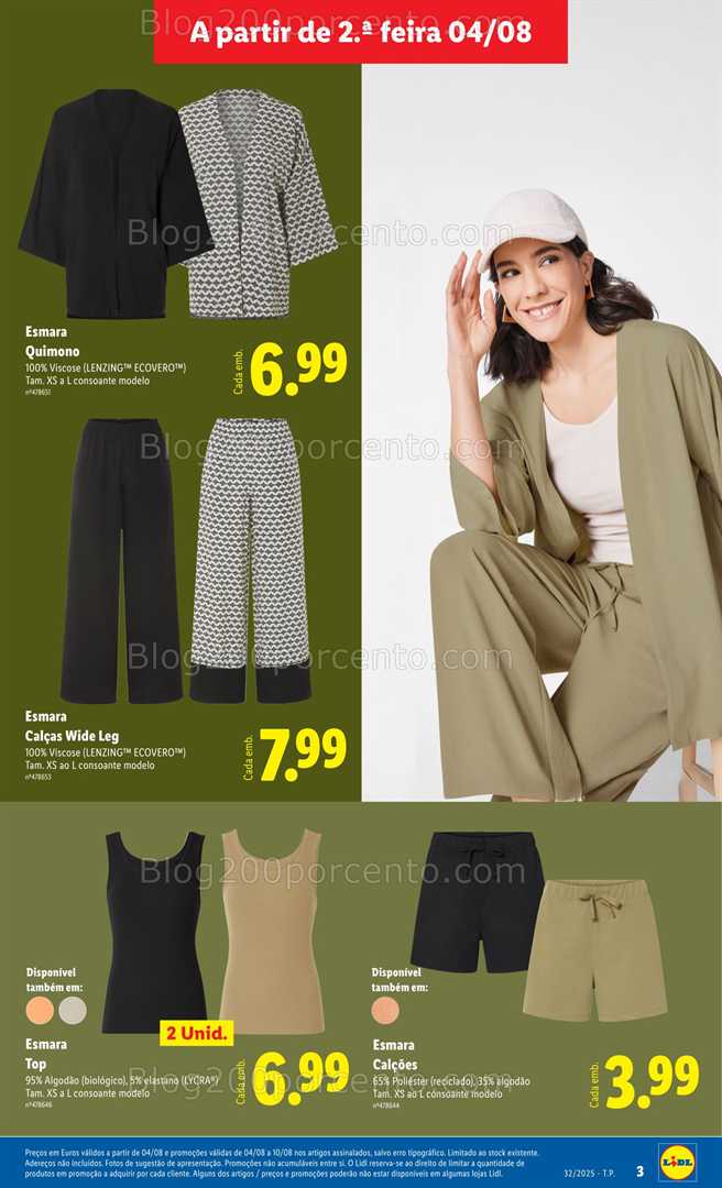 Antevisão Folheto LIDL Especial Moda Promoções de 4 a 10 agosto moda