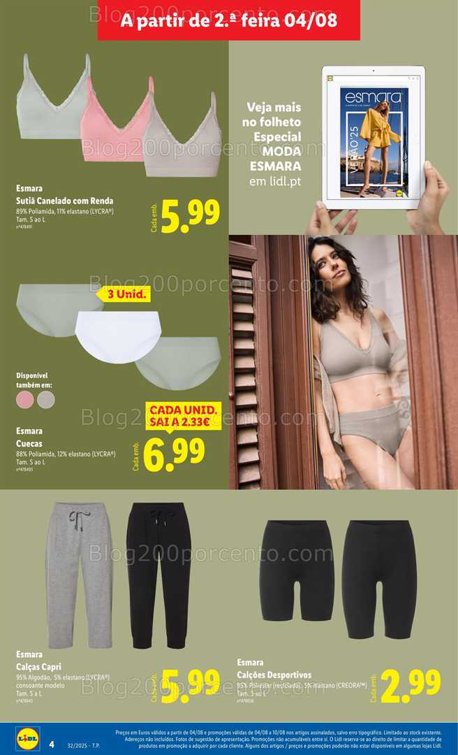 Antevisão Folheto LIDL Especial Moda Promoções de 4 a 10 agosto moda