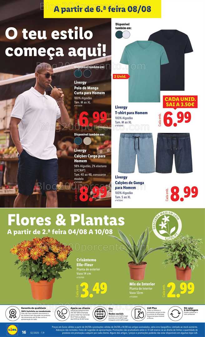 Antevisão Folheto LIDL Bazar Promoções de 4 a 14 agosto mercado de plantas