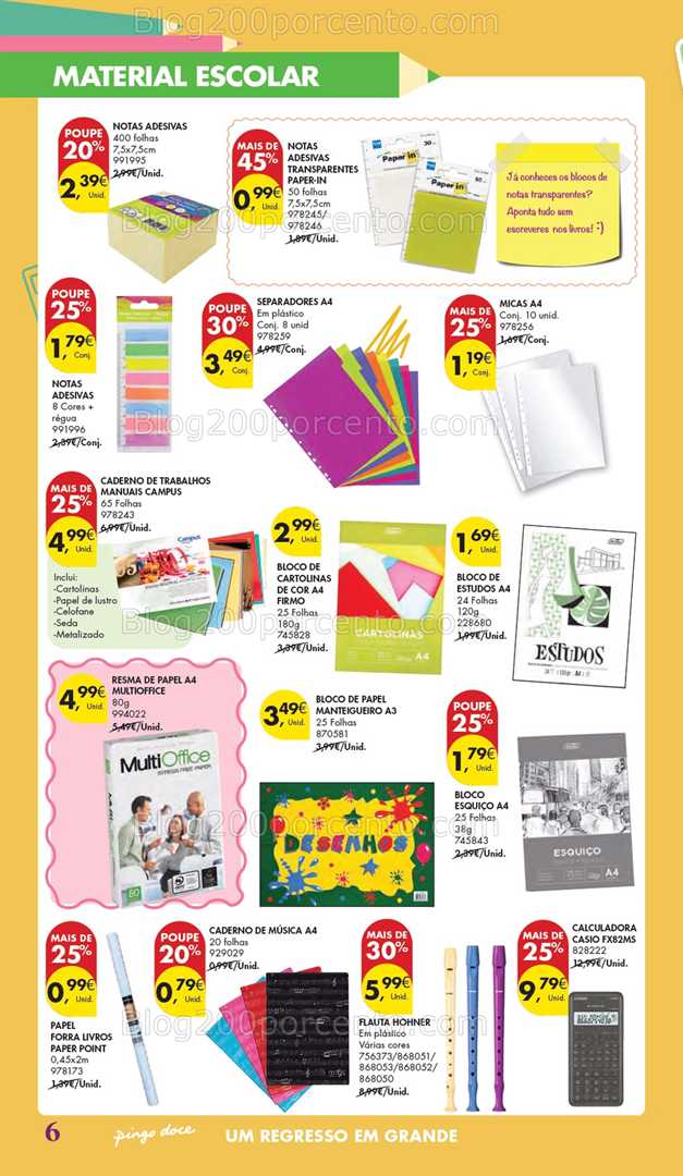 Antevisão Folheto PINGO DOCE Regresso às Aulas Promoções de 5 agosto a 22 setembro all